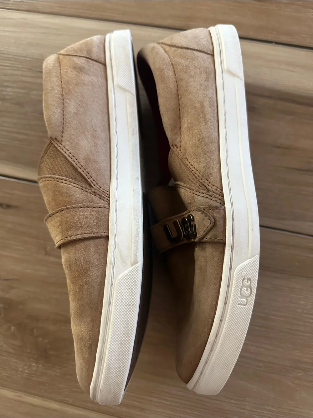 UGG Kitlyn Logo Charm Suede Loafers 9.5